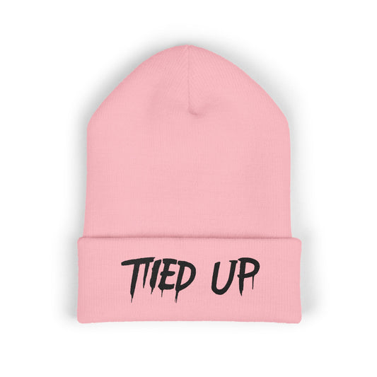 Tied Up Embroidered Cuffed Beanie — Cozy Winter Knit Hat