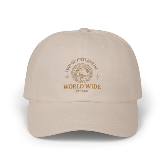 Vintage World Wide Dad Cap — Embroidered Globe Logo Baseball Hat