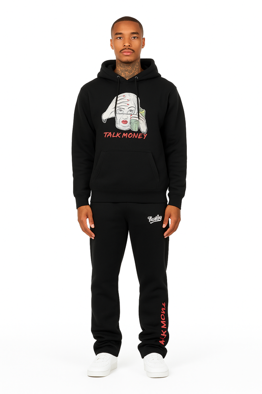 Tied Up "Talk Money" stacked pants Sweatsuit