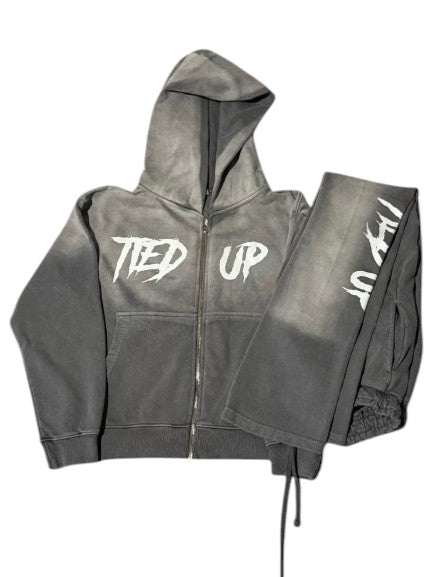 Tied Up Grey Smoke Fade Essentials Sweatsuit